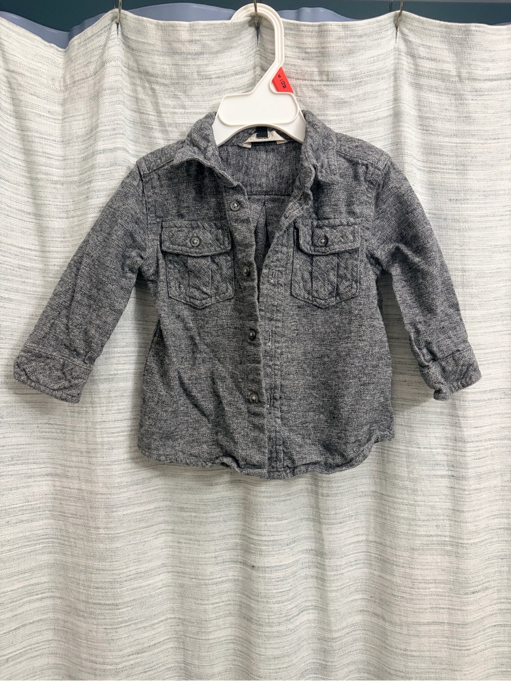 George Heather Gray Knit Button-Up Shirt Jacket